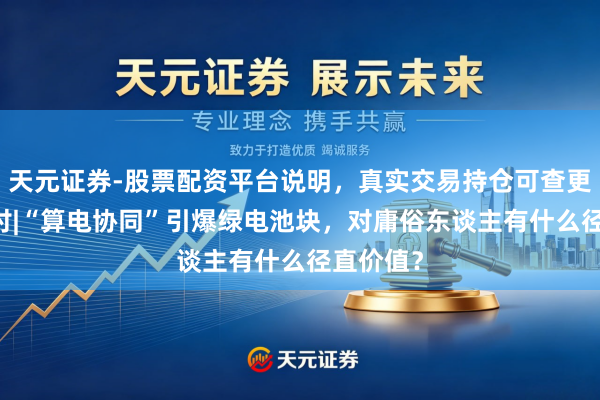 天元证券-股票配资平台说明，真实交易持仓可查更放心 碳讨|“算电协同”引爆绿电池块，对庸俗东谈主有什么径直价值？